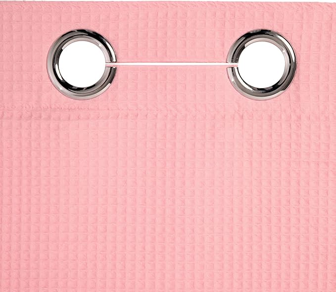 River Dream Hotel Grade No Hooks Needed Shower Curtain with Snap in Liner,Water Repellent, Machine Washable (Pink, 71"x74"(W/Liner))