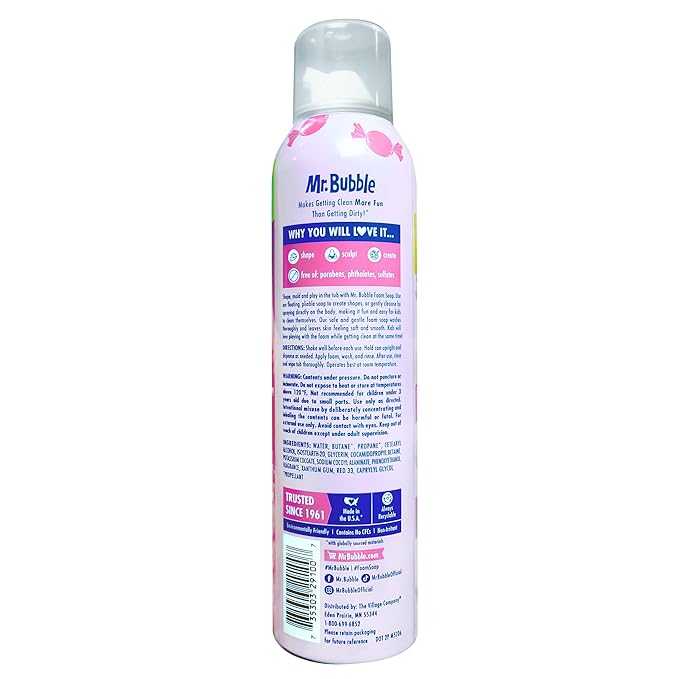 Mr. Bubble Original Foam Soap, Bubblegum Scent, 8 OZ, pack of 6