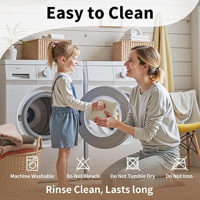 White Bathroom Rugs, Waffle Bath Mat Non Slip Washable, Super Absorbent & Quick Dry, Boho Bath Mat Farmhouse Bathroom Decor, 24'' x 36'', White
