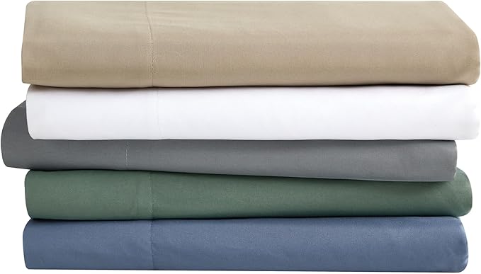 London Fog Garment Washed Solid Sheet Set White Microfiber 4-Piece King Sheet Set, Solid Themed, Deep Pocket, Adult and Teen, Oeko-TEX Certified