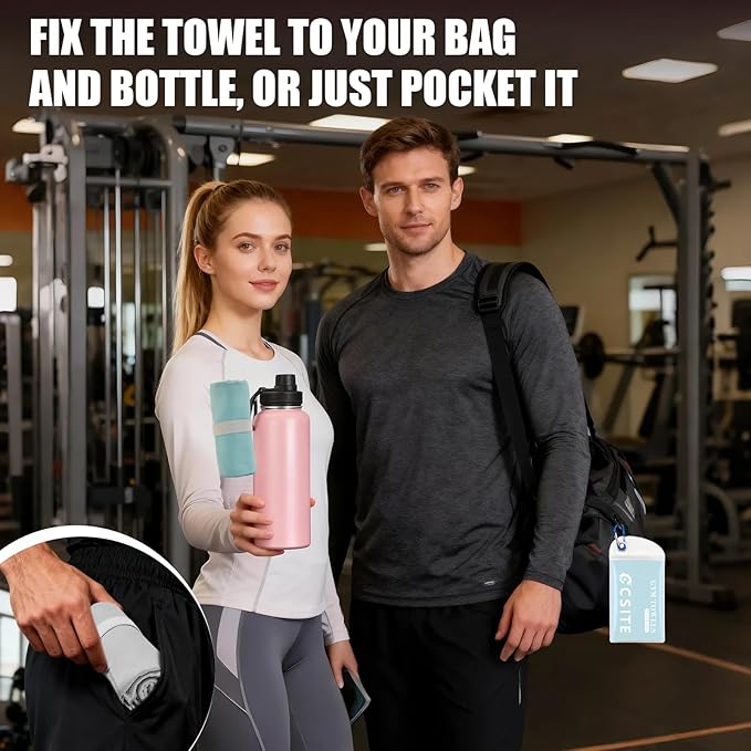 Microfiber Gym Towels - 5 Pack Highly Absorbent & Quick-Drying Sports Sweat Towels for Men & Women, Stays Fresh, Perfect for Workout, Yoga, Running, Fitness, Tennis, Swimming and Travel