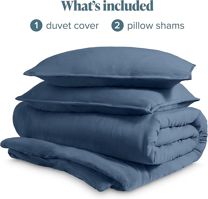 Bare Home Microfiber Duvet Cover Set - Ultra Soft Washed Microfiber - Oversized King Size - Linen-Like Look - Easy Care - Breathable Fabric - Our Softest Duvet Cover Set (Oversized King, Bering Sea)