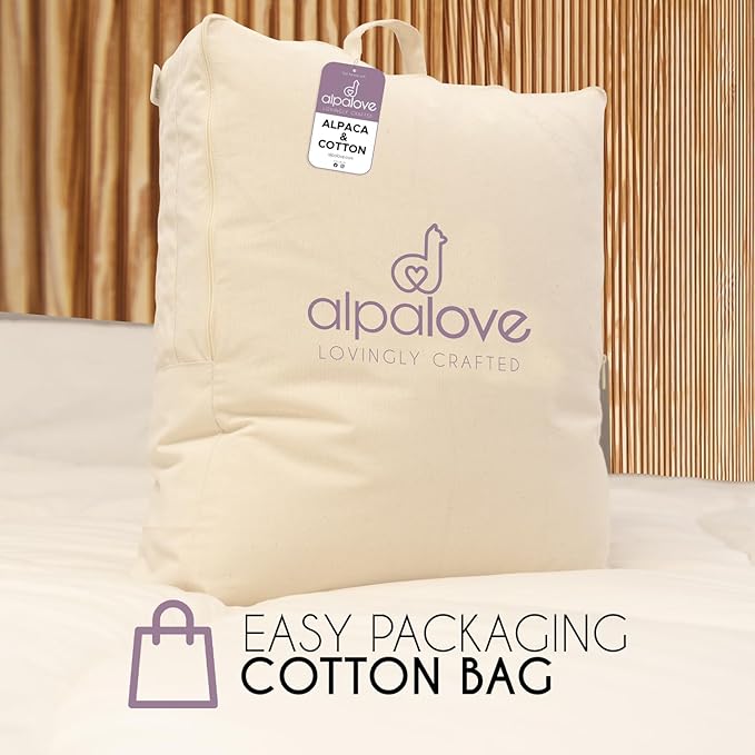 King All-Season Warm Fine Alpaca Duvet - Premium Cotton Cover, 4,66 lb Filling, Ideal for Year-Round Comfort, Lightweight & Temperature-Regulating, 107 x 94 inches