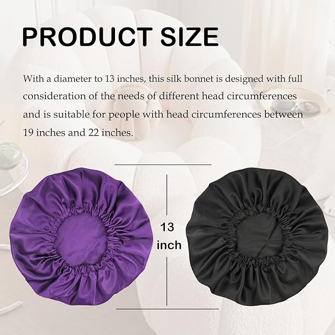 Satin Bonnet Double Layer Silk Bonnet for Sleeping Women Hair Care for Natural Curly