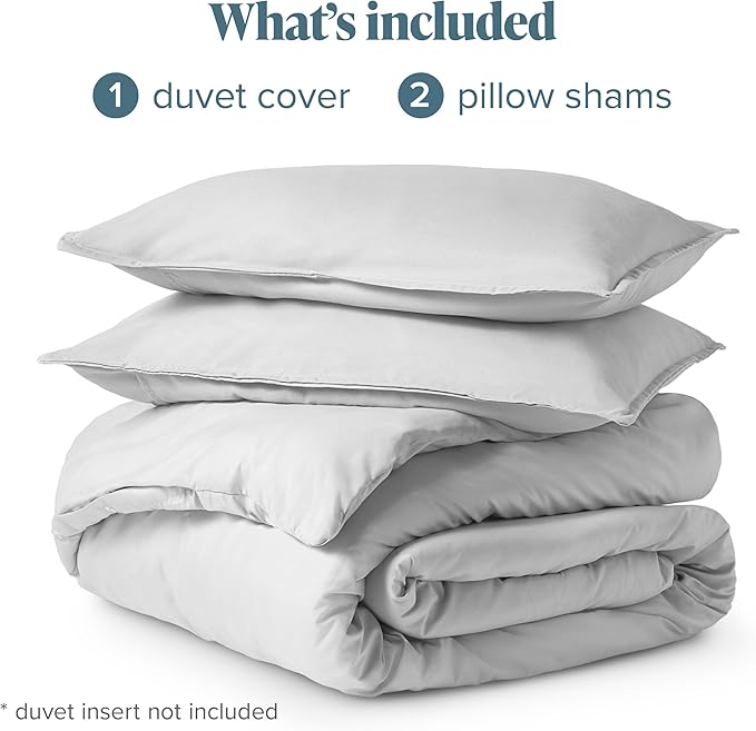 Bare Home Bedding Duvet Cover Oversized King - Premium 1800 Super Soft Collection - Lightweight, Cooling - Soft Breathable Bedding Duvet Cover (Oversized King, Cloud Grey)