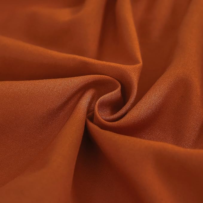 MEILA Wrap Around Bed Skirt Three Fabric Sides Elastic Dust Ruffled 14 Inch Tailored Drop,Easy to Install Fade Resistant-Caramel, Twin/Full