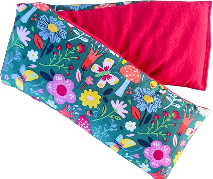Microwave Heating Pad for Neck & Shoulders, Heated Wrap, Hot & Cold Pack, Flax Seed, Scented Unscented, Reusable Heat Therapy, Microwavable Bean Bag, 5" x 23" (Mushroom, Peppermint)