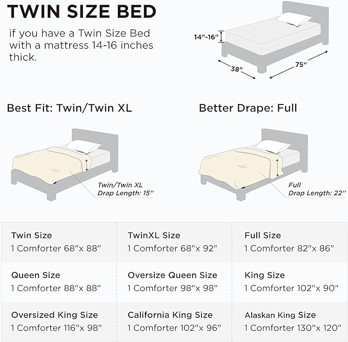 Bedsure Comforter Duvet Insert - Quilted Comforters Twin Size, All Season Duvet, GentleSoft Down Alternative Bedding, with 8 Tabs, Gifts for Women/Men, Black, Twin 88 x 68 Inches