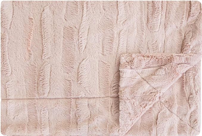Minky Couture Sorbet Blanket - Ultra-Soft Throw for Silky Smooth Comfort - Premium Decorative Throw Blanket - Midweight, Breathable Fabric - Machine Washable Monster, Blush