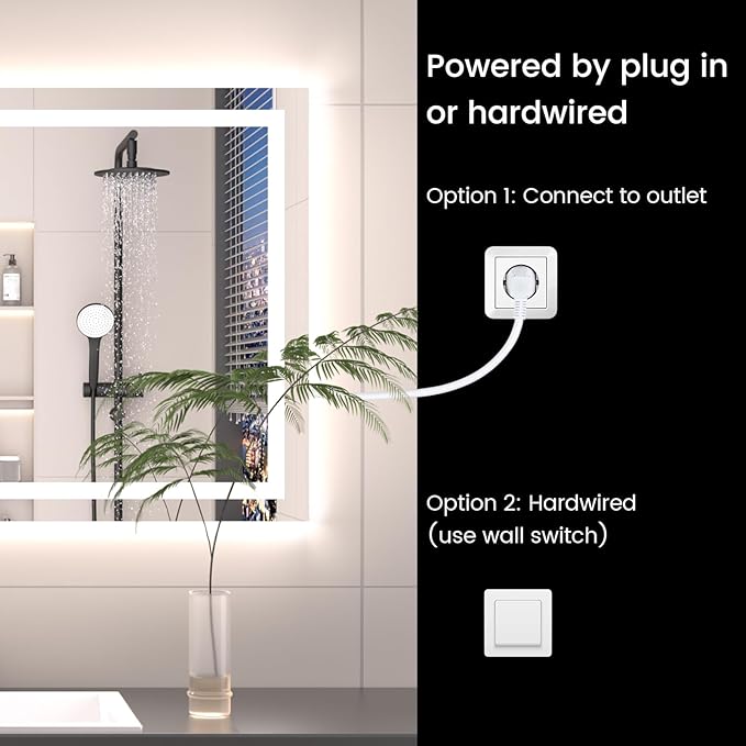 72X40 LED Bathroom Mirror with Lights, Anti-Fog, Backlit + Front Lit (CRI>90), Lighted Bathroom Vanity Mirror for Wall, Memory Function, Dimmable, Tempered Glass, Shatter-Proof, ETL Listed