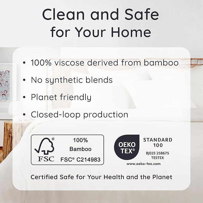 Bambaw 100% Viscose Derived from Bamboo King Fitted Sheet with Elastic Corner Straps, Cooling Fitted Sheet King Size, 16’’ Pocket King Bottom Fitted Sheet Only, Breathable & Soft Fitted Sheet (Ivory)
