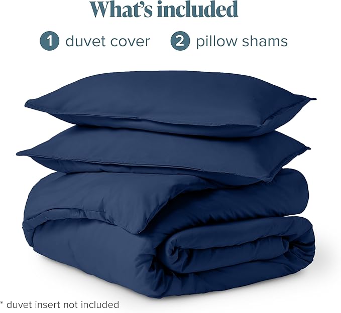 Bare Home Bedding Duvet Cover Oversized Queen Size - Premium 1800 Super Soft Collection - Lightweight, Cooling Duvet Cover - Soft Breathable (Oversized Queen, Dark Blue)