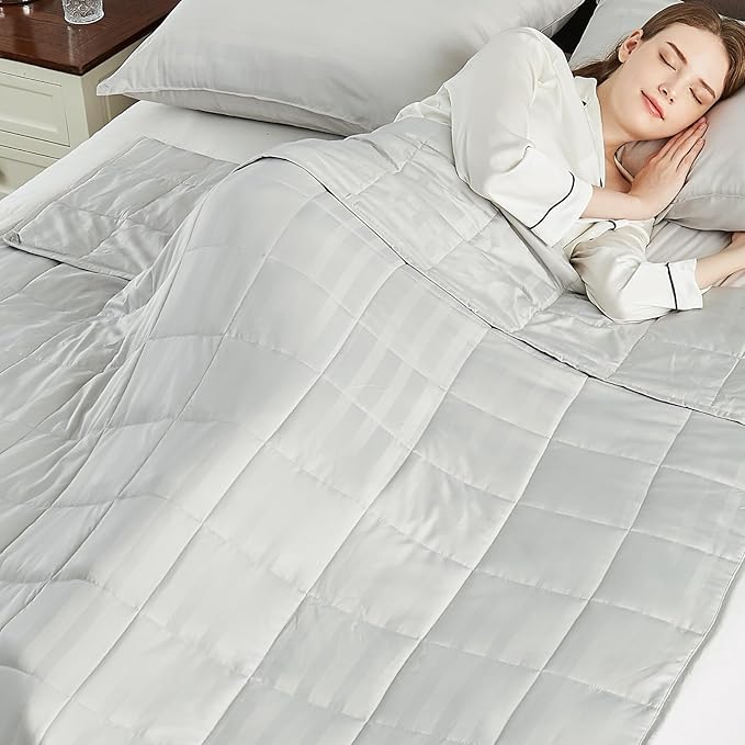 Weighted Blanket Queen Size (60"x80" 17lbs),Ultra Soft and Cozy Cooling Weighted Blanket Queen Size for Adult,Heavy Blanket with Machine Washable Soft Blanket, Light Grey
