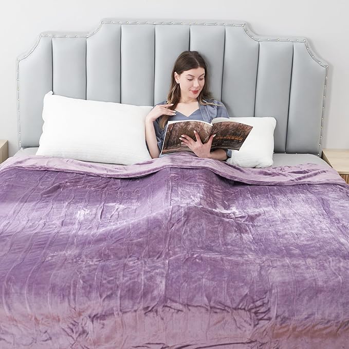 Electric Heated Blanket Full Size 72"x 84", Super Cozy Soft with 6 Heat Levels & 10 Hours Auto of, Quick Heating for Bedroom Living Room Machine Washable, Purple