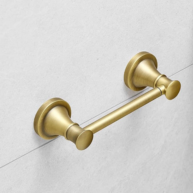 Hoimpro Wall Mounted Rustproof Toilet Tissue Paper Holder Bathroom Accessories Toilet roll Paper Hanger, Antique Brass