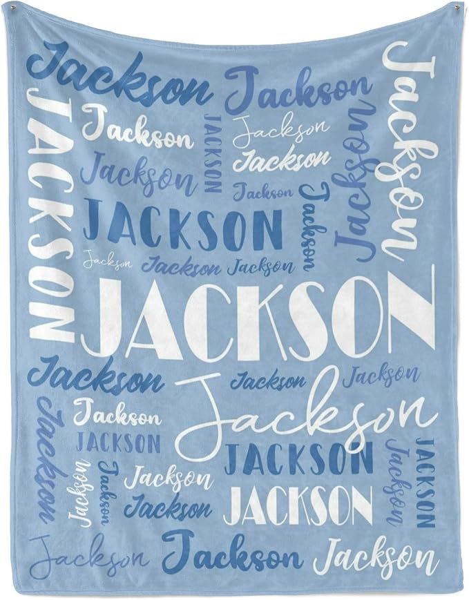 Name Blanket Personalized Blanket for Adult Kids Flannel Customize Throw Blanket Custom (Color 02, 40 x 50 Inches)
