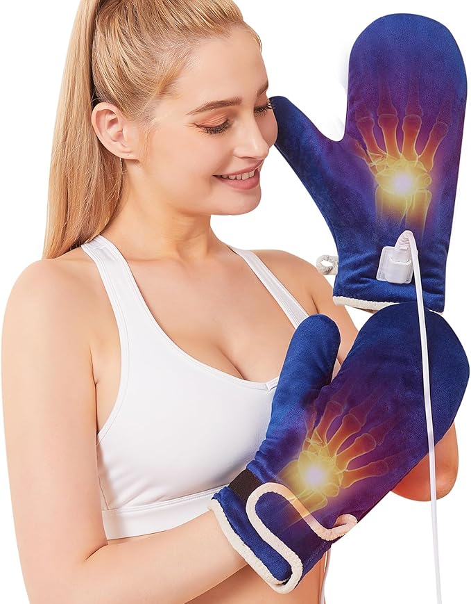 Heated Gloves for Hand Pain Relief, 2 Pack Electric Wrist/Fingers/Whole Hand Heating Pad, 86-158℉ & Auto Shut Off Heated Mittens, Ideal for Arthritis Pain Relief & Carpal Tunnel Relief