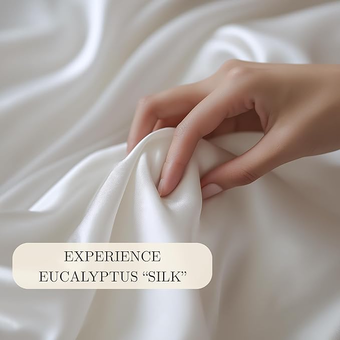 CASILVA Eucalyptus Sheets - Infused with Silver for Anti-Odor, Softer Than Silk Fibers, More Cooling Than Cotton - Perfect for Hot Sleepers & Sensitive Skin - 100% Tencel Lyocell - Twin Sheet Set