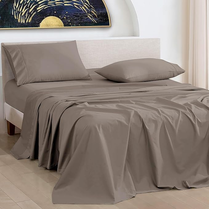 URBANHUT 1000 Thread Count Egyptian Cotton Sheets Twin Size, Long Staple Soft & Breathable, 3 Pc Bed Sheet Sets, Luxury Hotel Sateen Sheets Fits 16" Deep Pocket - Dark Grey