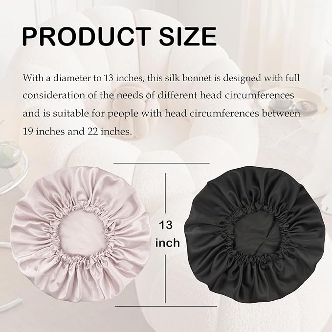 Satin Bonnet Double Layer Silk Bonnet for Sleeping Women Hair Care for Natural Curly