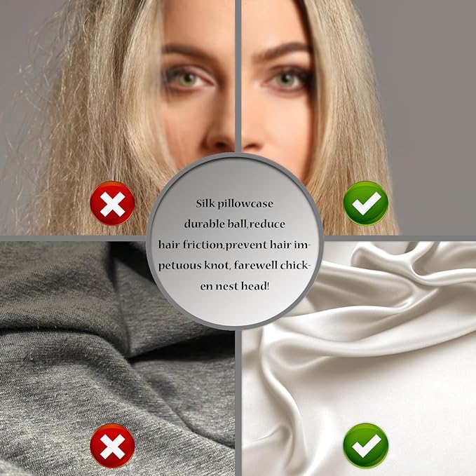 Silk Pillow Cases 2 Pack Soft Breathable and Sliky King Size Pillow Cases Set of 2,Natural Mulberry Satin Silk Pillowcase with Hidden Zipper for Hair and Skin (Beige,20"X 36",2pcs)
