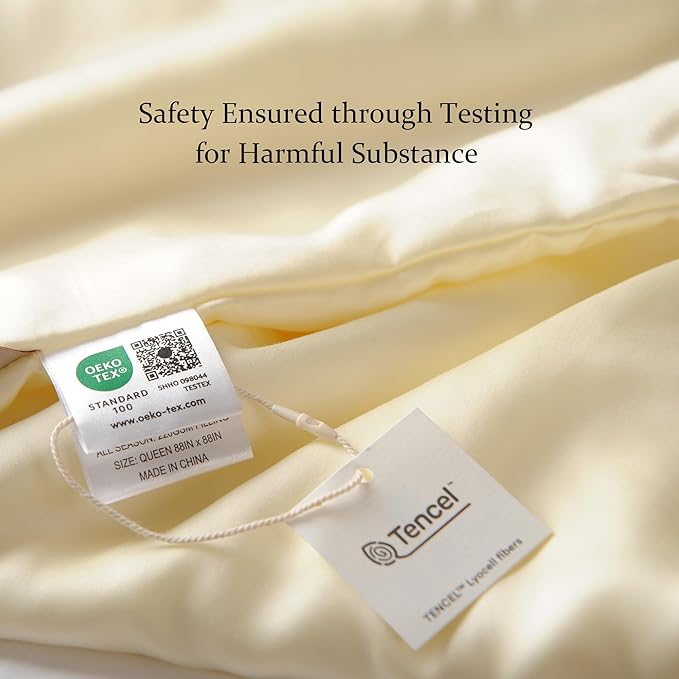 CUDDLE DREAMS Lightweight Silk Filled Comforter for Summer, Detachable Tencel Duvet Cover for Easy Care, Naturally Breathable (Ivory, Twin)