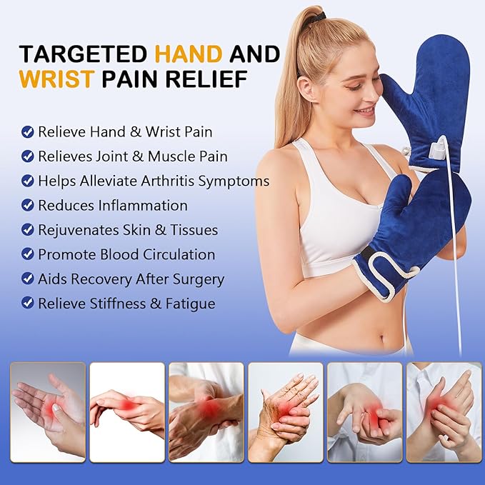Heated Gloves for Hand Pain Relief, 2 Pack Electric Wrist/Fingers/Whole Hand Heating Pad, 86-158℉ & Auto Shut Off Heated Mittens, Ideal for Arthritis Pain Relief & Carpal Tunnel Relief