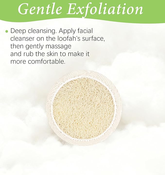6Pcs Face Loofah, Face Loofah Scrub Pad, Natural Exfoliating Face Scrubber for Men Women Bath Shower
