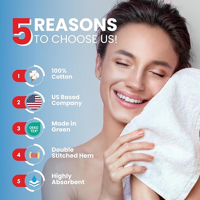 Infinitee Xclusives Luxury Wash Cloths for Showering [13x13] – 100% Cotton Washcloths [Pack of 12], Soft and Absorbent Face Towels for Bathroom Wash Clothes, Gym, and Spa (Vivid Green)