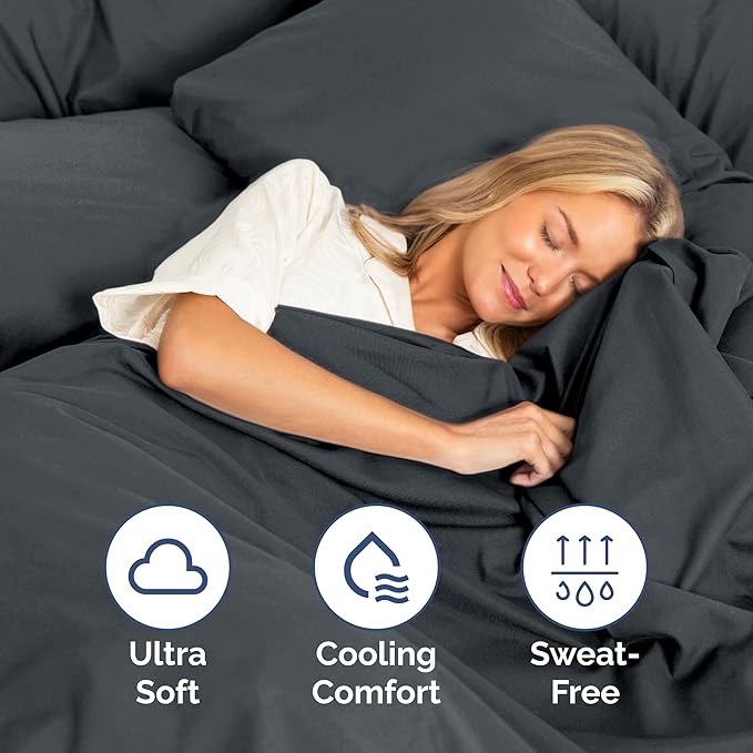 Twin Size 3 Piece Sheet Set - Extra Soft, Breathable & Cooling Sheets - Hotel Luxury Durable Bed Sheets for Women & Men - Deep Pockets, Easy-Fit & Wrinkle-Free Sheets - Slate Blue Oeko-Tex Bed Sheets