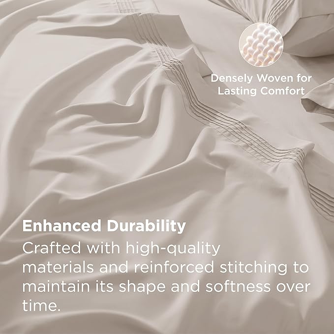 Bedsure Deep Pocket Queen Sheets Set - Fits Mattresses Up to 21 Inches Thick - 4 Piece GentleSoft Bed Sheets, Moisture Wicking, Soft & Cooling Bedsheet & Pillowcases, Easy & Secure Fit, Linen