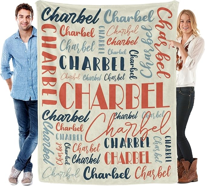 Name Blanket Personalized Blanket for Adult Kids Flannel Customize Throw Blanket Custom (Color 08, 50 x 60 Inches)