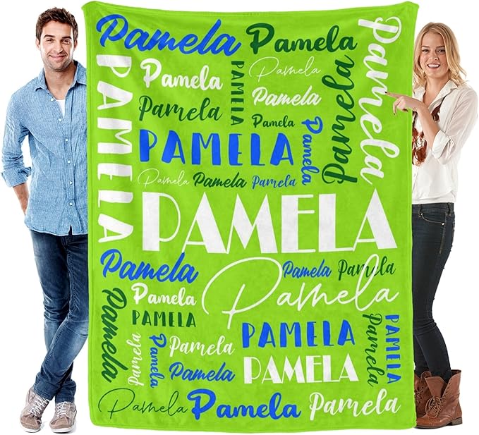 Name Blanket Personalized Blanket for Adult Kids Flannel Customize Throw Blanket Custom (Color 23, 40 x 50 Inches)