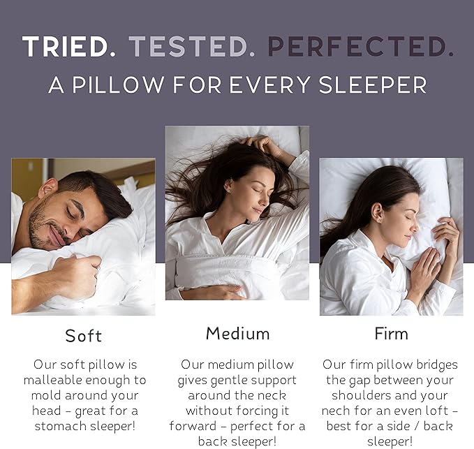 Lincove Cloud Natural Canadian Down Pillow, White Luxury Sleeping Pillow - 625 Fill Power, 500 Thread Count Cotton Shell, Made in Canada, King - Medium, 1 Pack