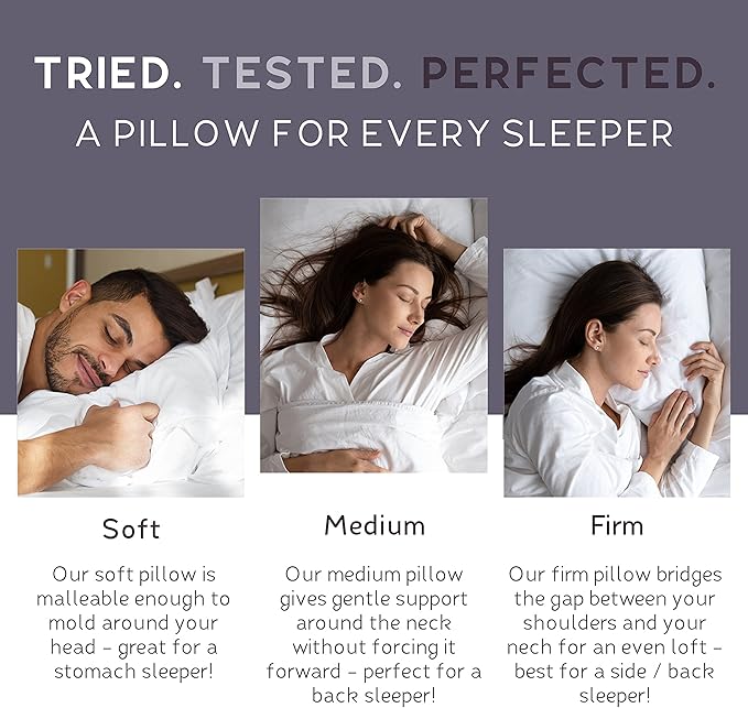 Lincove Cloud Natural Canadian Down Pillow, White Luxury Sleeping Pillow - 625 Fill Power, 100% Cotton Shell, 500 Thread Count, Made in Canada, King - Soft, 2 Pack