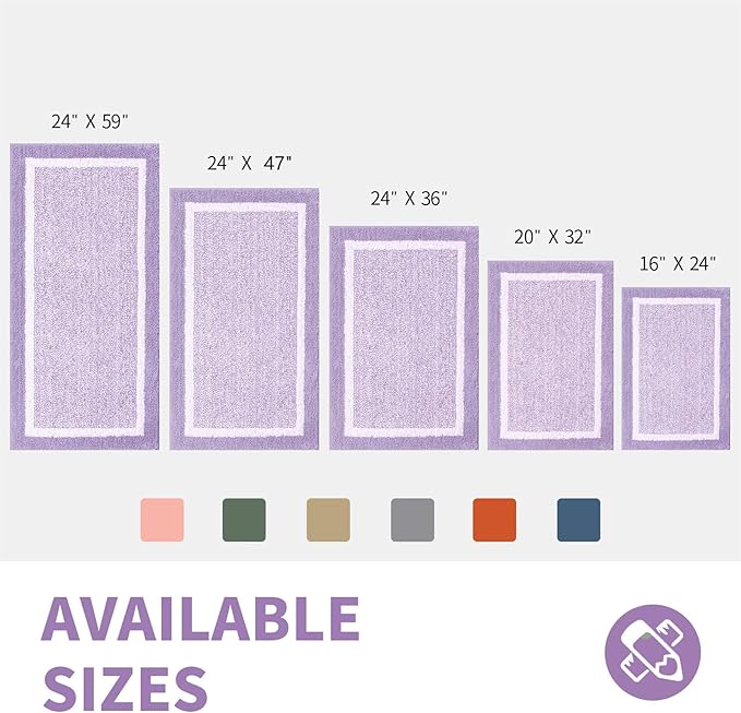 CozeCube Bath mats for Bathroom Non Slip, Fluffy Absorbent Microfiber Bath mat Washable, Aesthetic Bathroom Rugs, Cute Purple Bath mat, Lavender, 32" x 20"