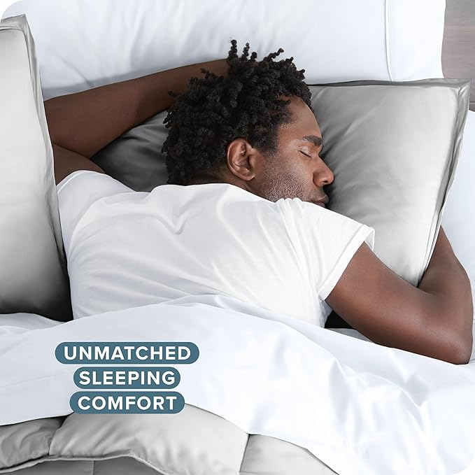 Bare Home Bedding Duvet Cover Oversized Queen - Premium 1800 Super Soft Collection - Lightweight, Cooling - Soft Breathable Bedding Duvet Cover (Oversized Queen, Cloud Grey)