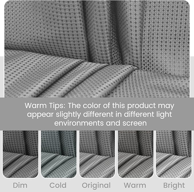 No Hook Shower Curtain with Snap in Liner Set Waffle Shower Curtain for Bathroom Hotel Style Fabric Waterproof Inner Liner，71" W x 86" H, Grey