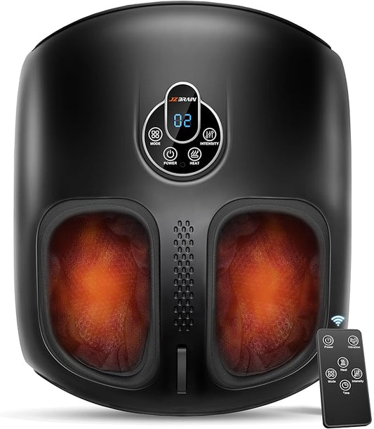 Shiatsu Foot Massager Machine with Heat : Deep Kneading Foot Massager with Vibration & Compression for Plantar Fasciitis & Neuropathy - for Women & Men,Relax for Home Office Use (Black)