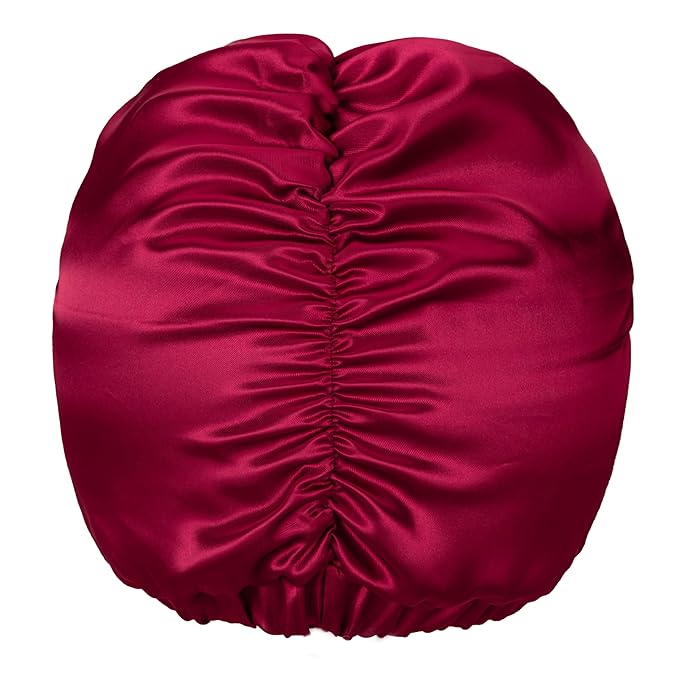 Red Satin Bonnet Silk Hair Bonnet For Sleeping Adjustable Double Layer Satin Silk Bonnet For for Natural & Curly Hair