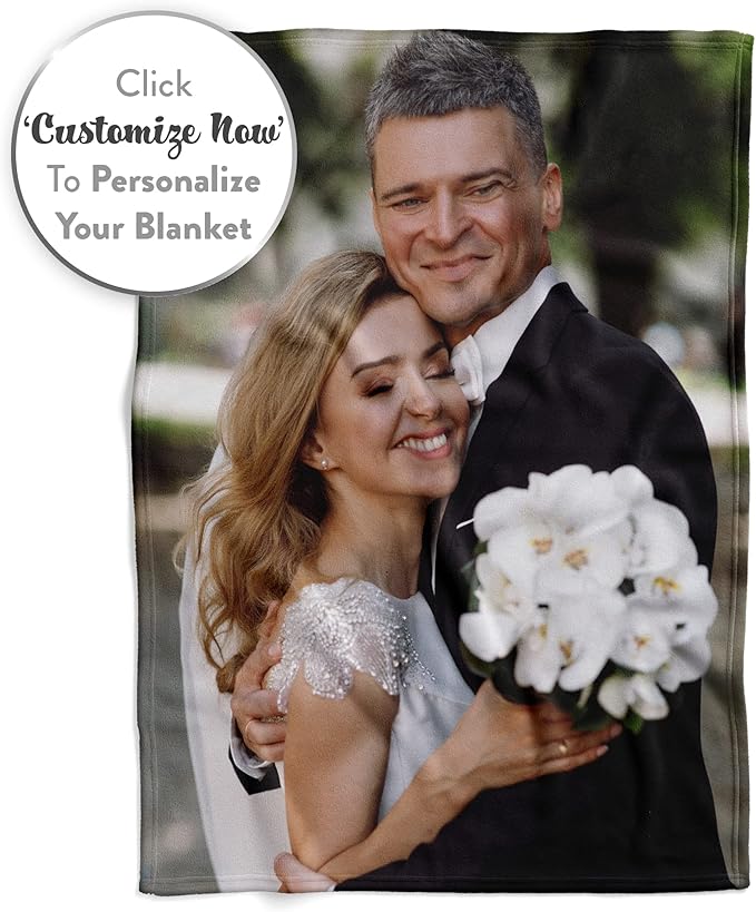 Ships Next Day, Custom Blanket with Picture - Printed in USA, Personalized Photo Blanket (Fleece - 30x40)