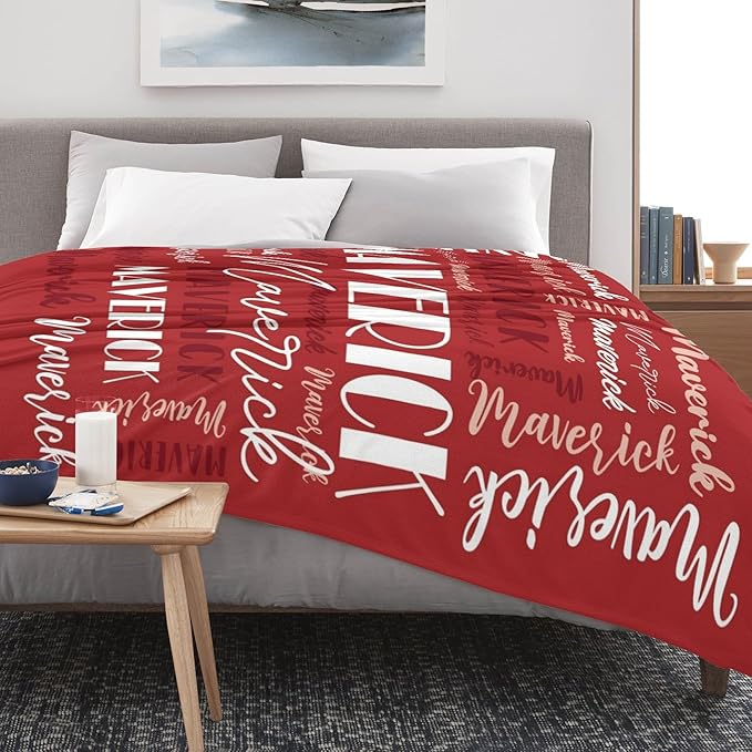 Name Blanket Personalized Blanket for Adult Kids Flannel Customize Throw Blanket Custom (Color 16, 60 x 80 Inches)