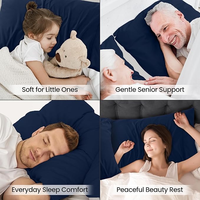 Pillow Covers by Utopia Bedding - Queen Size 2-Pack – Soft Brushed Microfiber – Perfect for Hospitals, Hotels, Guest Rooms – Oeko-TEX Certified, 20x30 Inches (Navy)