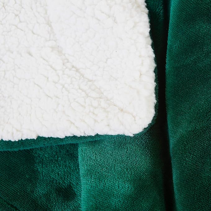 SOCHOW Sherpa Fleece Throw Blanket, Double-Sided Super Soft Luxurious Plush Blanket Throw Size, Green, 50x60 inches