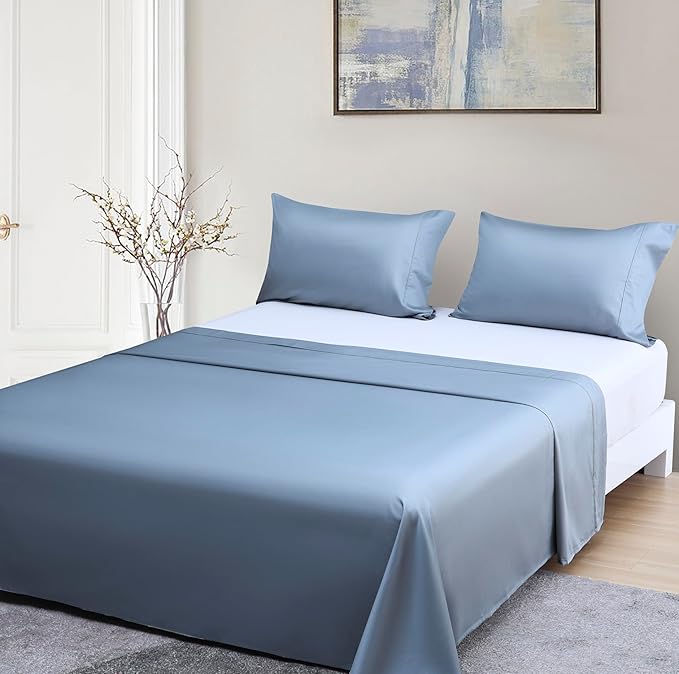 Beckham Hotel Collection Cal King Sheet Set 100% Cotton, 500TC Luxury Sateen Bedding, 16” Deep Pocket, Moisture-Wicking, 4-Piece, Dark Gray