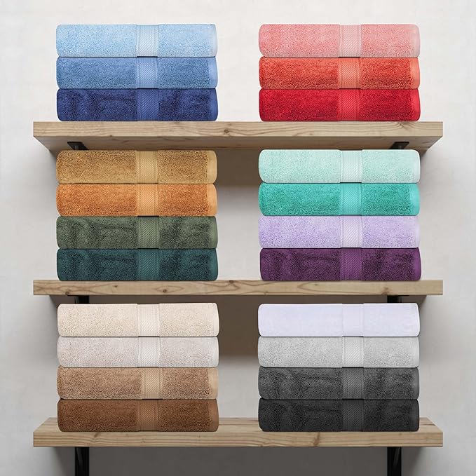 Superior Egyptian Cotton Pile 10 Piece Towel Set, Includes 2 Bath, 4 Hand, 4 Face Towels/Washcloths, Ultra Soft Luxury Towels, Thick Plush Essentials, Guest Bath, Spa, Hotel Bathroom, Charcoal