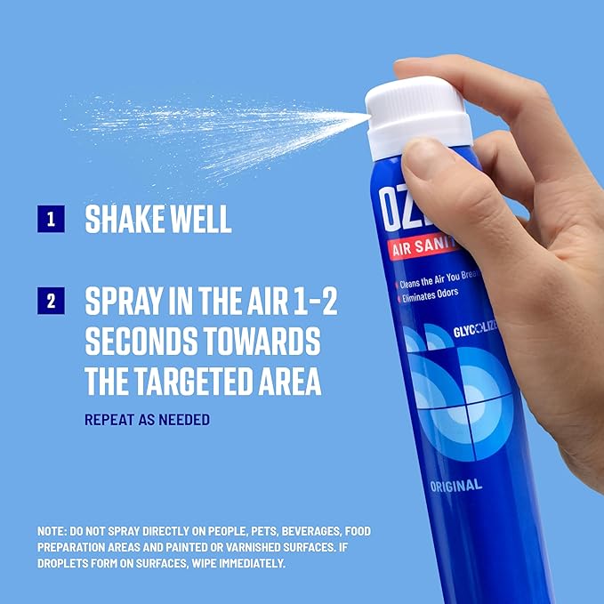 Ozium 3.5 Oz. Air Sanitizer & Odor Eliminator for Homes, Cars, Offices and More, Carbon Black Scent, 4 Pack