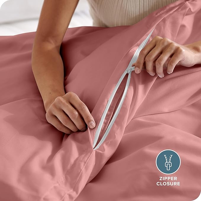 Bare Home Bedding Duvet Cover King Size - Premium 1800 Super Soft Collection - Lightweight, Cooling - Soft Breathable Bedding Duvet Cover (King, Dusty Rose)