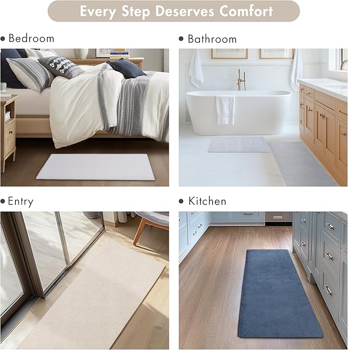 Madison Park Signature Non Slip, Luxrurious Plush Mat, Absorbent, Quick Dry, Spa Design Bath Room Décor Marshmallow Bathroom Rug, 1'8"x2'6", Natural