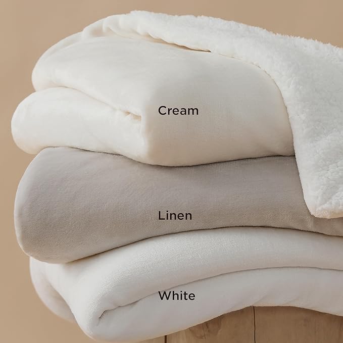 Bedsure GentleSoft Sherpa Fleece Blankets King Size for Bed - Thick and Warm Throw for Women and Men, Soft Fuzzy Plush King Blanket for Winter, White, 108x90 Inches